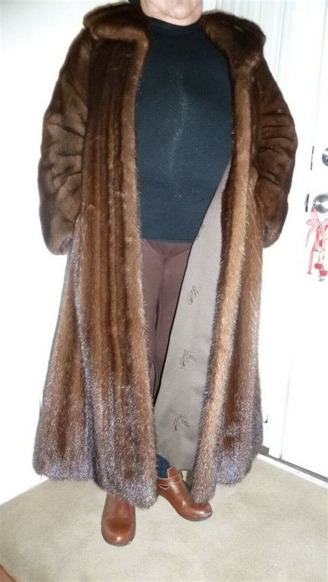 emilio gucci full length dark brown mink coat|Emilio Gucci Mink Fur Coat .